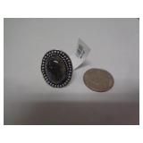 RING - GERMAN SILVER - LABARODORITE - SZ 7