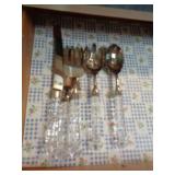 SILVERPLATE GLASS HANDLE SERVERS / K SILVERPLATE GLASS HANDLE SERVERS / K