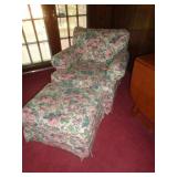 FLORAL CHAIR & OTTOMAN / RR FLORAL CHAIR & OTTOMAN / RR