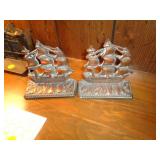 VINTAGE CAT IRON BOOKENDS / OLD IRONSIDES /RR VINTAGE CAT IRON BOOKENDS / OLD IRONSIDES /RR