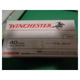 WINCHESTER 40CAL AMMO 100 ROUND BOX WINCHESTER 40CAL AMMO 100 ROUND BOX