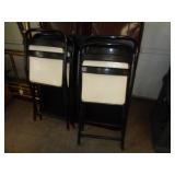 BLACK CARD TABLE & 4 B&W CHAIRS / LW BLACK CARD TABLE & 4 B&W CHAIRS / LW