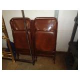 BROWN CARD TABLE & 4 CUSHIONED CHAIRS / LW BROWN CARD TABLE & 4 CUSHIONED CHAIRS / LW