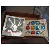 2 BOXES XMAS ORNAMENTS - 1 BOX IS SHINY BRITE 2 BOXES XMAS ORNAMENTS - 1 BOX IS SHINY BRITE