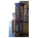 LIGHTED CURIO W GLASS SHELVES 72' T X 20'W X 11'D LIGHTED CURIO W GLASS SHELVES 72' T X 20'W X 11'D
