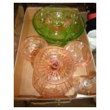 PINK & GREEN GLASSWARE PINK & GREEN GLASSWARE