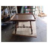 VINTAGE GLASS TOP SIDE TABLE 20'TX19'WX25'L VINTAGE GLASS TOP SIDE TABLE 20'TX19'WX25'L