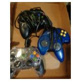 XBOX AND 2 OTHER GAME CONTROLLERS