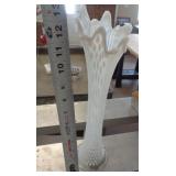 WHITE OPALESCENT VASE 13' T