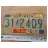 1976  INDIANA LICENSE PLATE