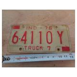 1976  INDIANA LICENSE PLATE