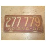 1936 INDIANA LICENSE PLATE