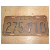 1935 INDIANA LICENSE PLATE