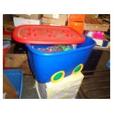 ROLLING TOY BOX W BLDG BLOCK TOYS