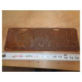 1925  INDIANA LICENSE PLATE