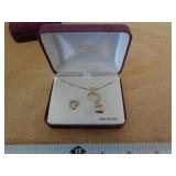 NECKLACE & EARRINGS 18KT GOLD OVER STERLING