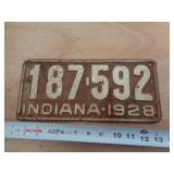 1928  INDIANA LICENSE PLATE