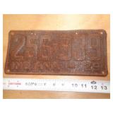 1929  INDIANA LICENSE PLATE