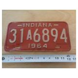 1964 INDIANA LICENSE PLATE