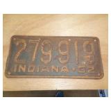 1932 INDIANA LICENSE PLATE