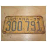 1939 INDIANA LICENSE PLATE