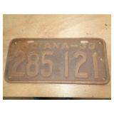 1933 INDIANA LICENSE PLATE