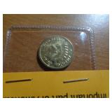 1889 24KT GOLD PLATED INDIAN HEAD CENT