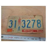 1976  INDIANA LICENSE PLATE