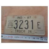 1987  INDIANA LICENSE PLATE