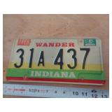 1987  INDIANA LICENSE PLATE