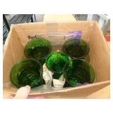 BIG GREEN GLASS VASES