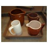 LOT OF POTTERY WARE PITCHERS