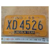 1959  INDIANA LICENSE PLATE