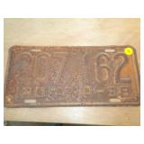 1939  INDIANA LICENSE PLATE