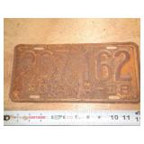 1938  INDIANA LICENSE PLATE