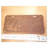 1934  INDIANA LICENSE PLATE