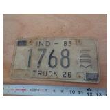 1983  INDIANA LICENSE PLATE