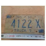 1980  INDIANA LICENSE PLATE
