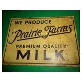 METAL SIGN 5 1/2' X 7 3/4' PRARIE FARMS MILK