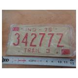 1976  INDIANA LICENSE PLATE