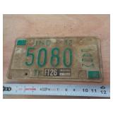 1982  INDIANA LICENSE PLATE