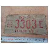 1984  INDIANA LICENSE PLATE