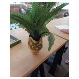 BRASS OWL PLANTER