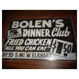 METAL SIGN 8' X 12' BOLENS DINNER CLUB