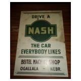 METAL SIGN 7 3/4' X 11' NASH