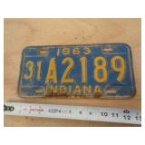 1963  INDIANA LICENSE PLATE