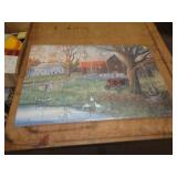 16' X 24' WOOD WALL DECOR -   FARM SCENE