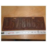 1927  INDIANA LICENSE PLATE