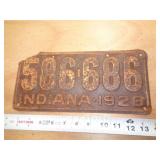 1928  INDIANA LICENSE PLATE