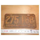 1934  INDIANA LICENSE PLATE